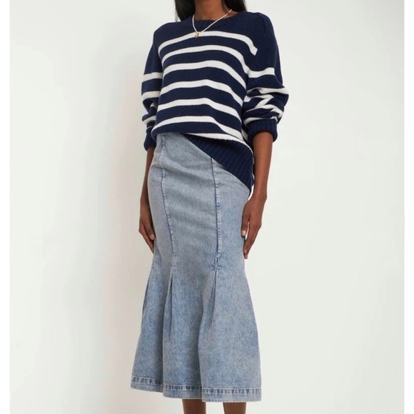 Khaite high-waisted slim-cut Levine Denim Skirt NEW - Picture 1 of 10